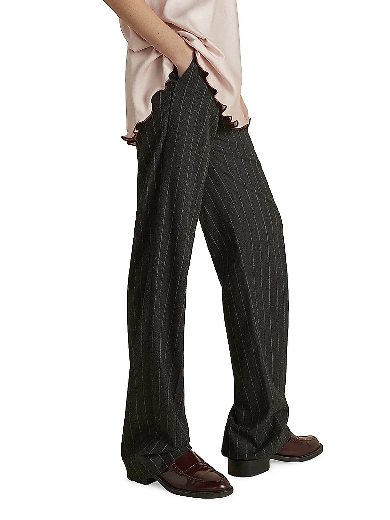 Wool Pinstripe Tailored Trouser