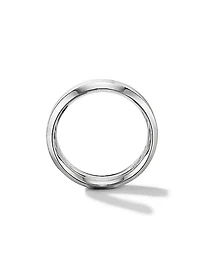 Beveled Band Ring in 18K White Gold, 6MM