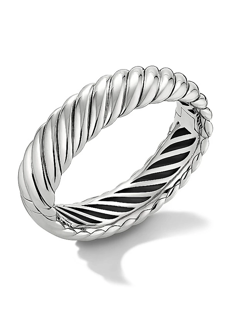 Sculpted Cable Bracelet in Sterling Silver 17MM