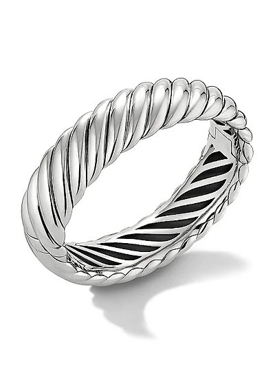 Sculpted Cable Bracelet in Sterling Silver 17MM