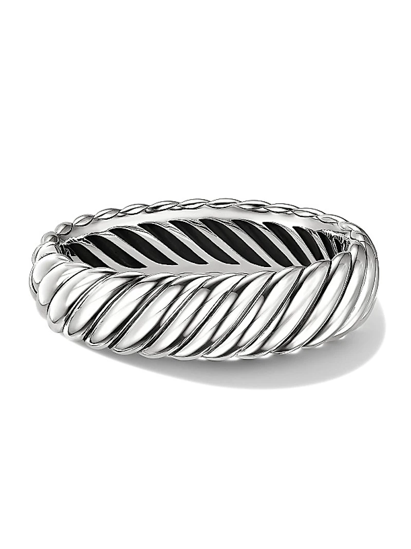 Sculpted Cable Bracelet in Sterling Silver 17MM