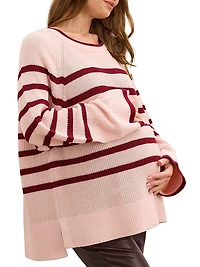 The Carly Striped Shaker Maternity Sweater