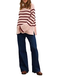 The Carly Striped Shaker Maternity Sweater