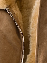 Suede and Shearling Bomber Jacket