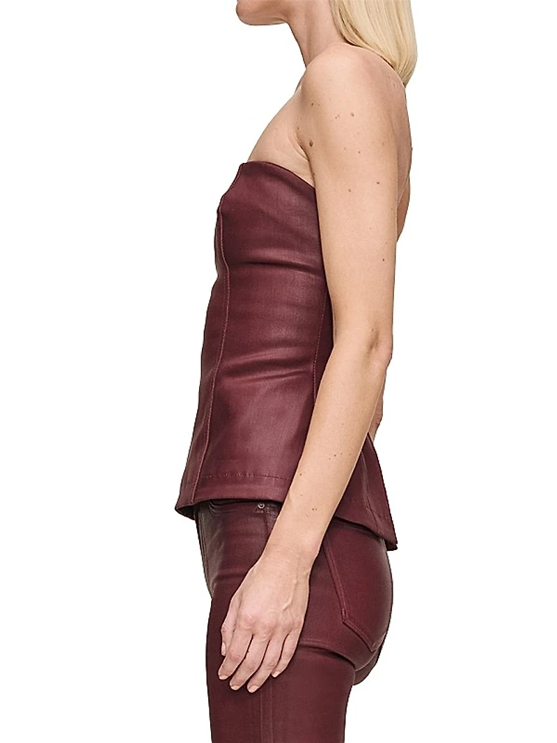 Coated Bustier Top