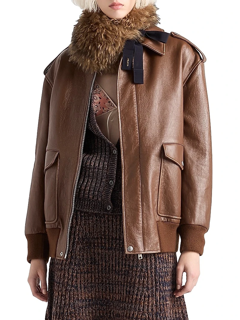 Nappa Leather Bomber Jacket