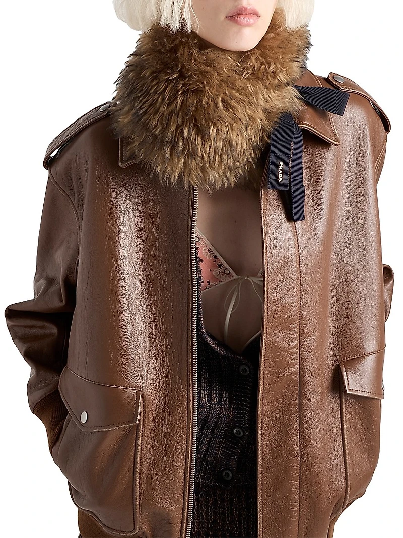 Nappa Leather Bomber Jacket