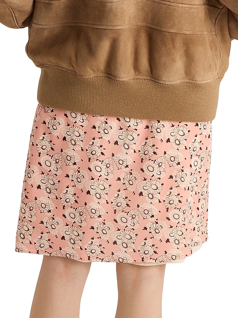 Floral Print Georgette Skirt