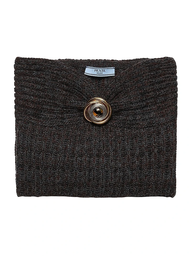 Wool and Cashmere Bandeau Top with Brooch