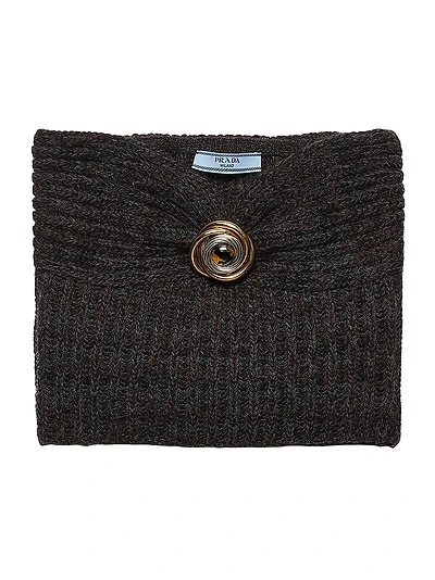 Wool and Cashmere Bandeau Top with Brooch