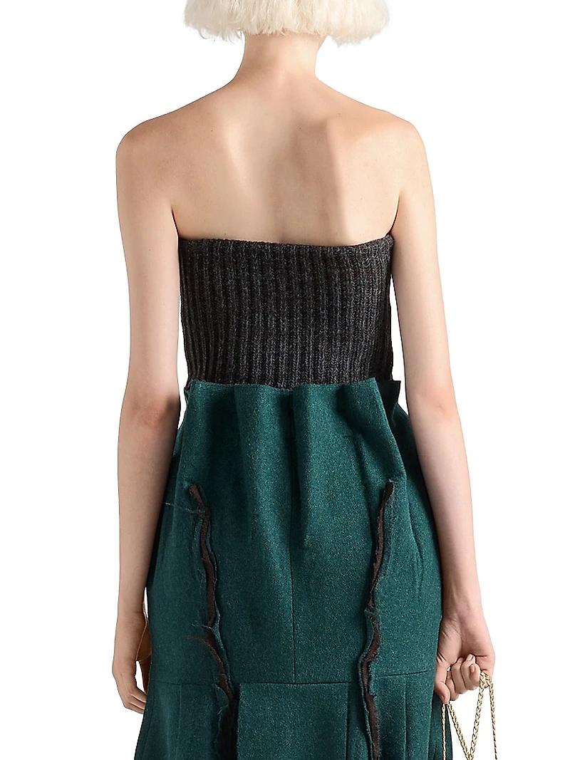 Wool and Cashmere Bandeau Top with Brooch