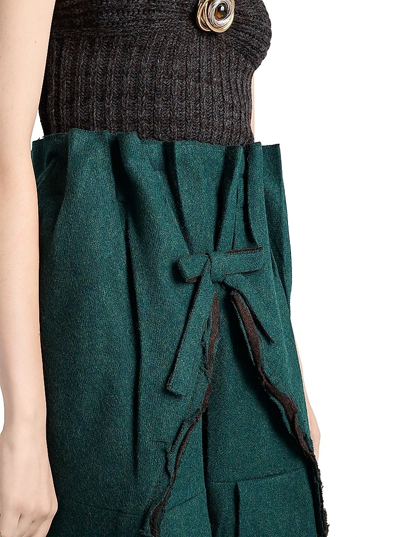 Wool and Cashmere Bandeau Top with Brooch