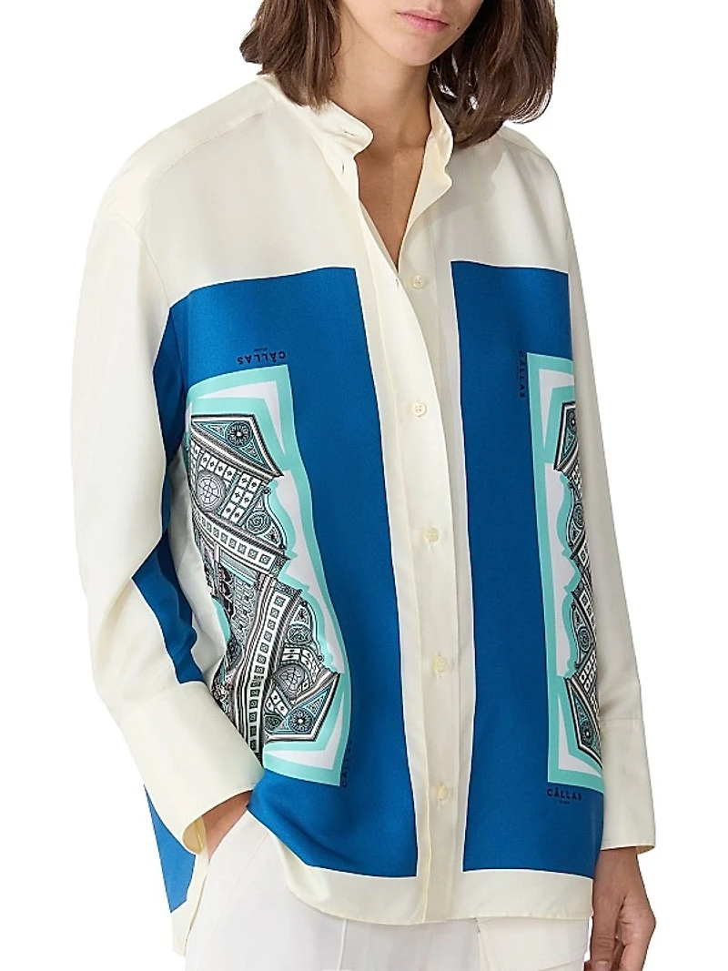 Lyn Scarf Print Shirt