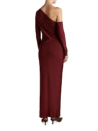 Jersey One-Shoulder Draped Dress