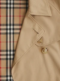 Cotton Gabardine Crop Trench Jacket