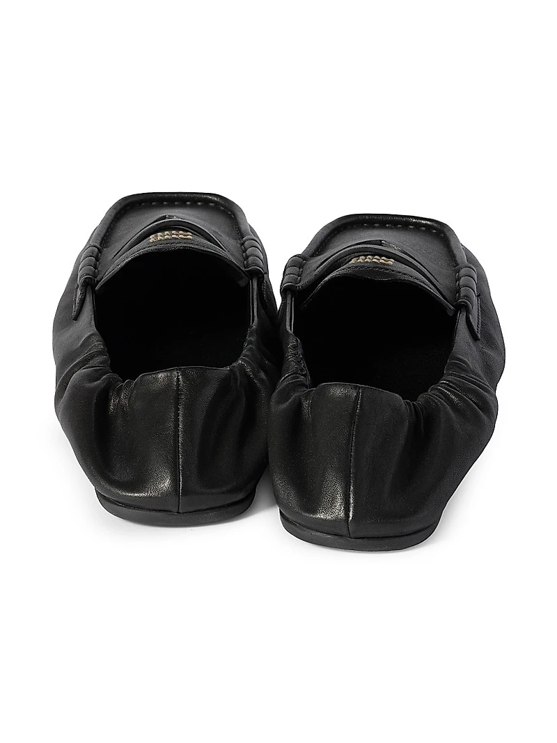 Ruches Nappa Leather Loafers