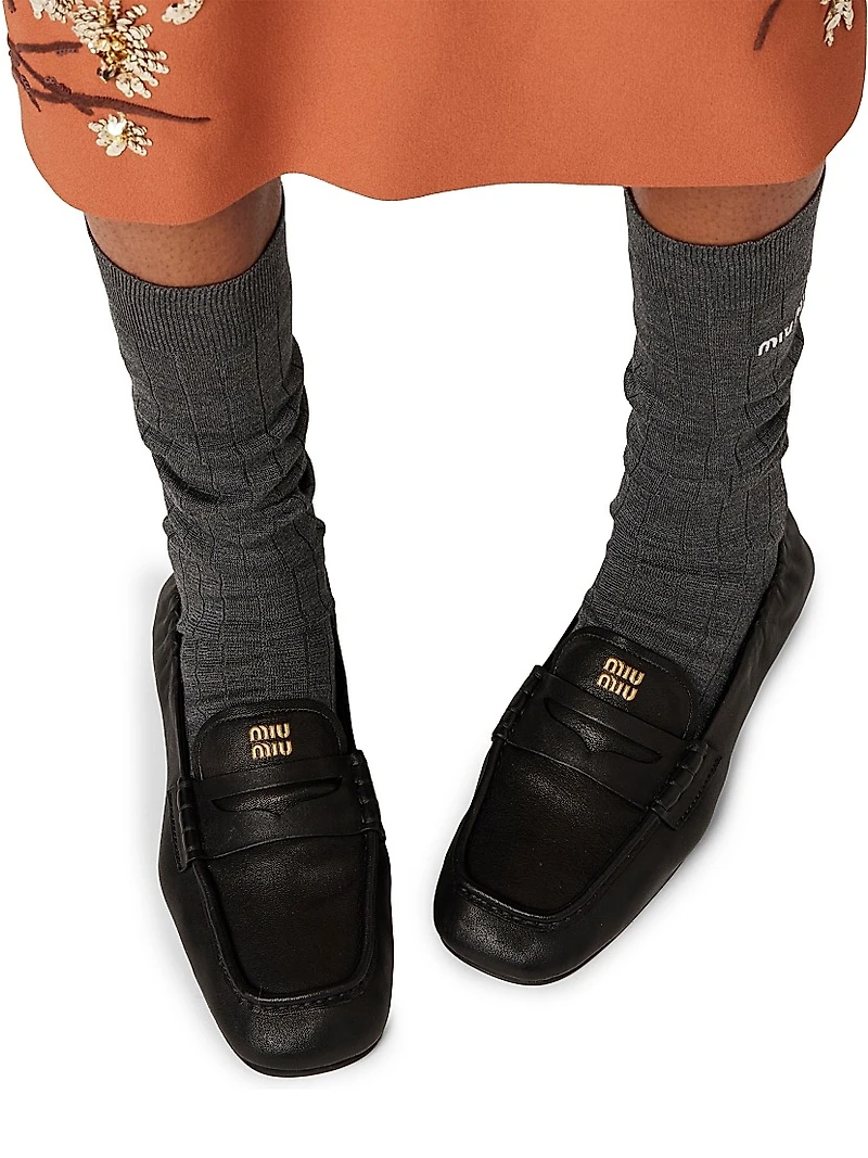 Ruches Nappa Leather Loafers