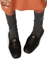 Ruches Nappa Leather Loafers