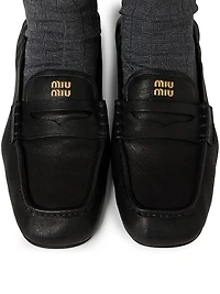 Ruches Nappa Leather Loafers