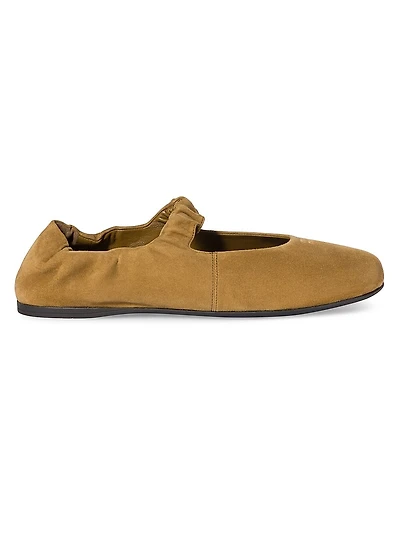 Ruches Suede Ballerinas