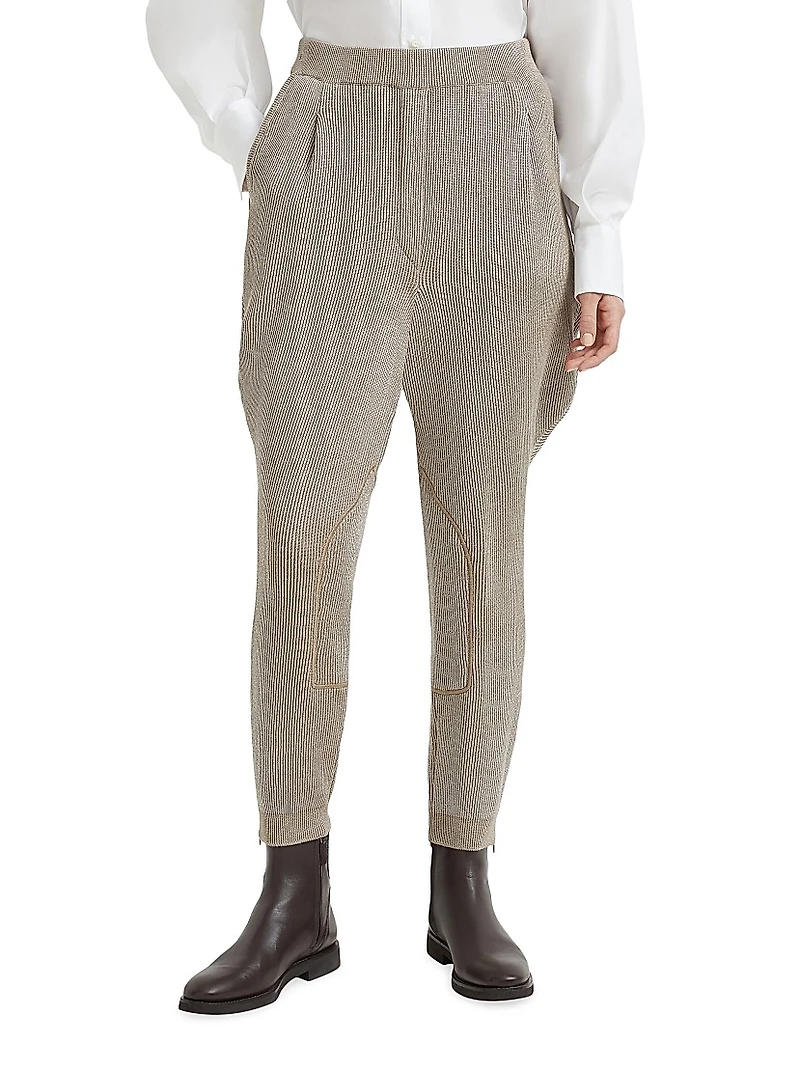 Sparkling Cotton English Rib Knit Equestrian Trousers