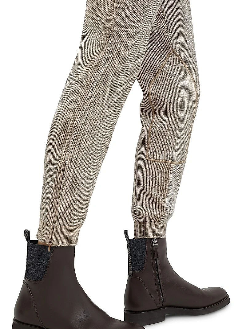 Sparkling Cotton English Rib Knit Equestrian Trousers