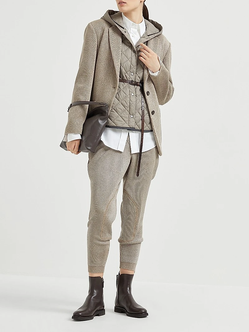 Sparkling Cotton English Rib Knit Equestrian Trousers