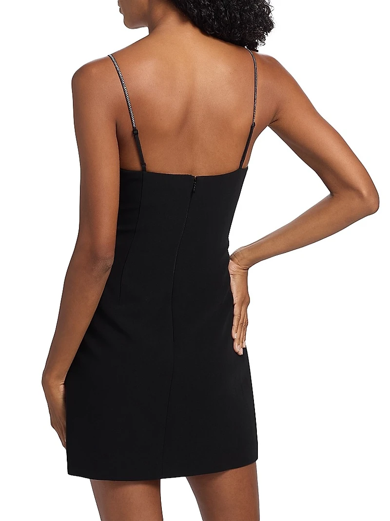 Rella Corded Rhinestone Bow Minidress