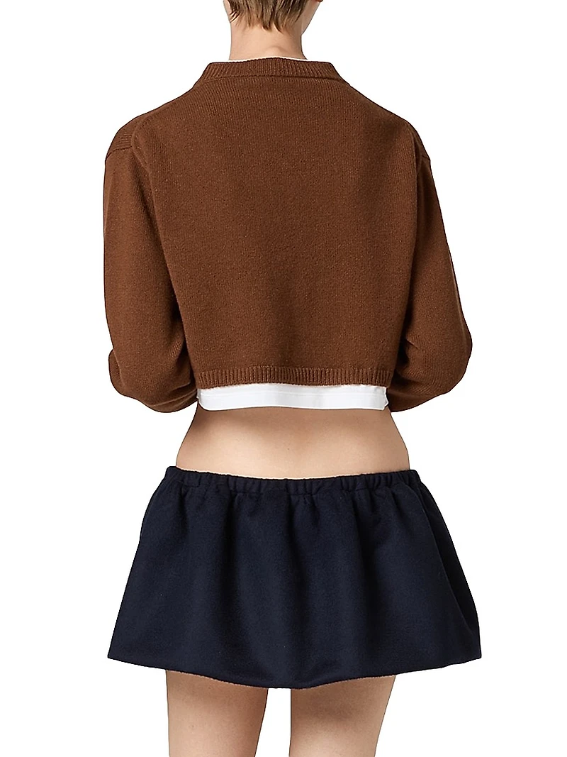 Cropped Cashmere V-Neck Sweater