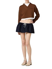 Cropped Cashmere V-Neck Sweater