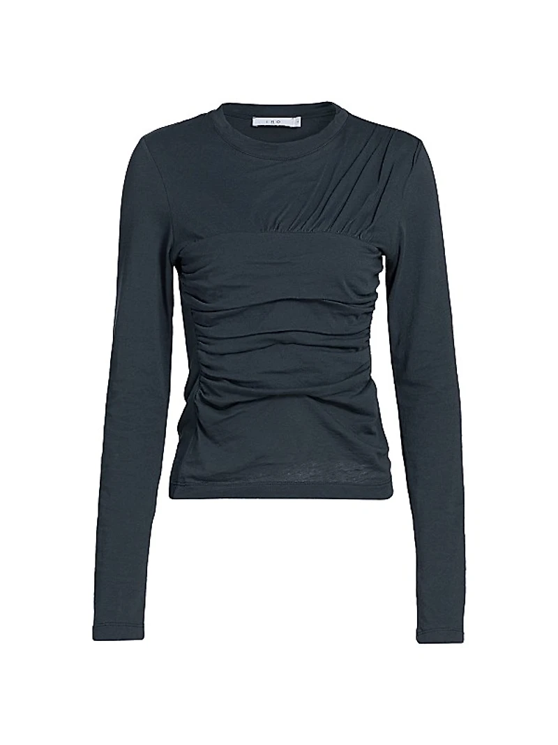 Carole Ruched Long Sleeve Top