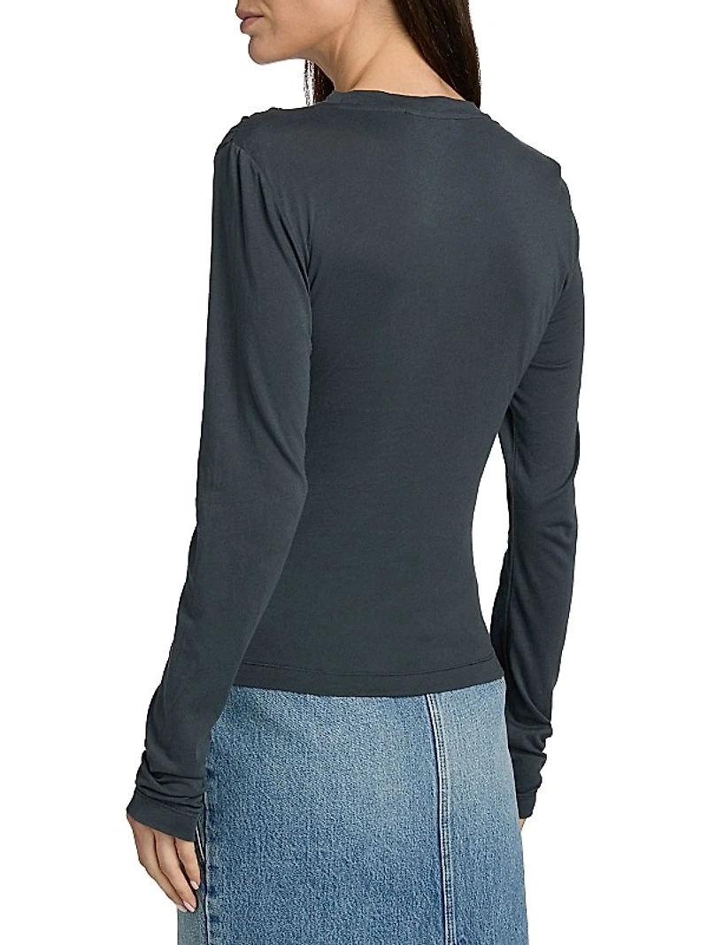 Carole Ruched Long Sleeve Top