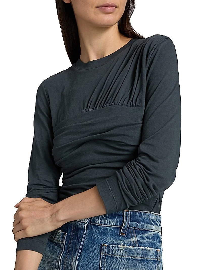 Carole Ruched Long Sleeve Top