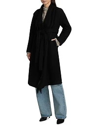 Nicky Fringe Wool Belted Coat