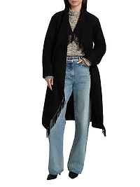 Nicky Fringe Wool Belted Coat