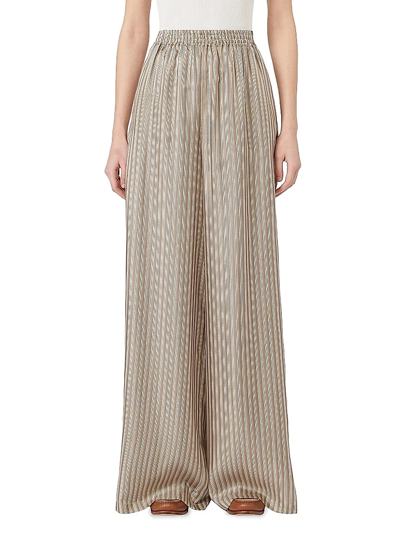 Wide Fit Printed Silk Trousers