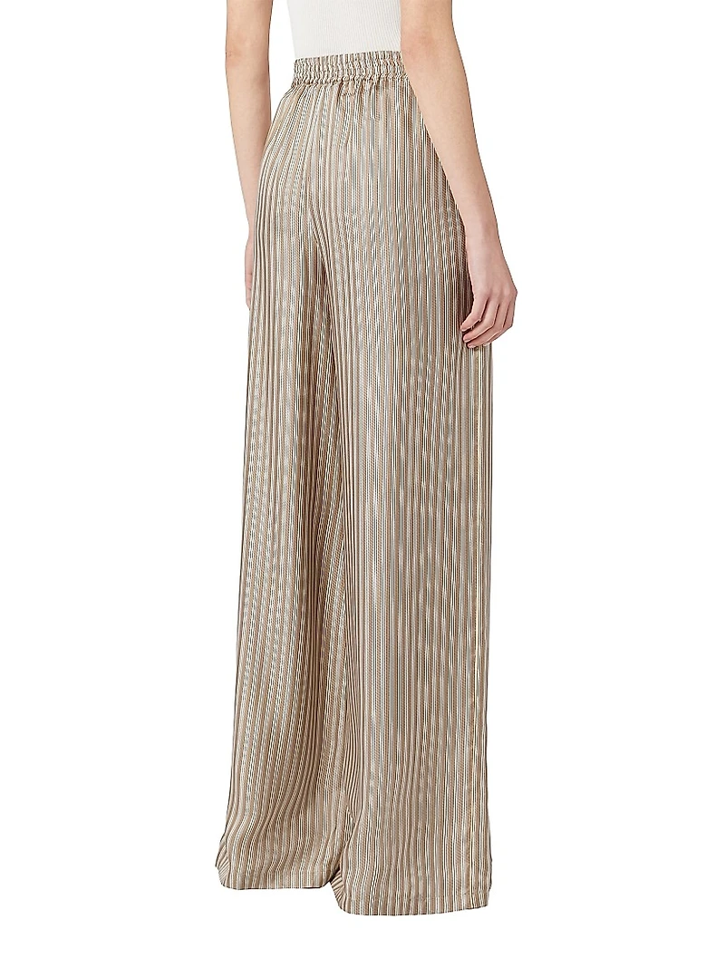 Wide Fit Printed Silk Trousers