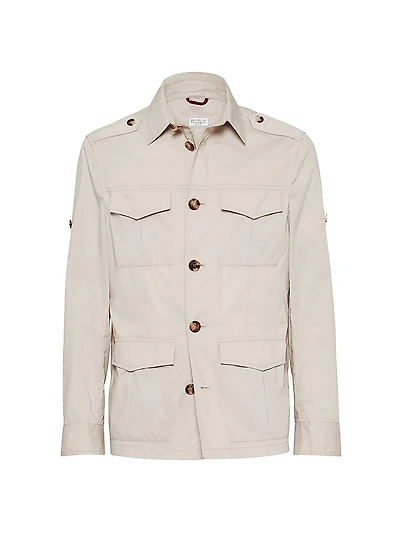 Lightweight Techno Cotton Poplin Unlined Safari Jacket