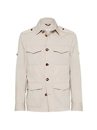 Lightweight Techno Cotton Poplin Unlined Safari Jacket
