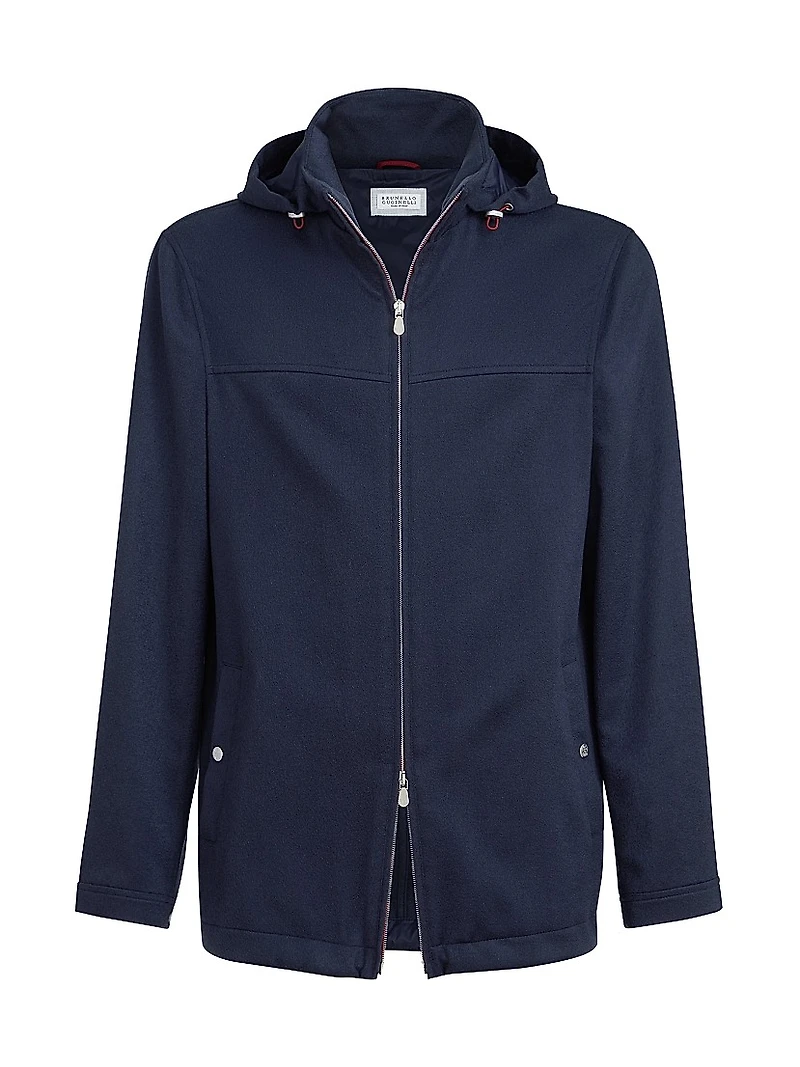 Lightweight Cashmere Flannel Biker Jacket