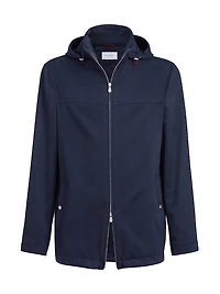 Lightweight Cashmere Flannel Biker Jacket