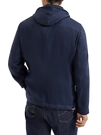 Lightweight Cashmere Flannel Biker Jacket