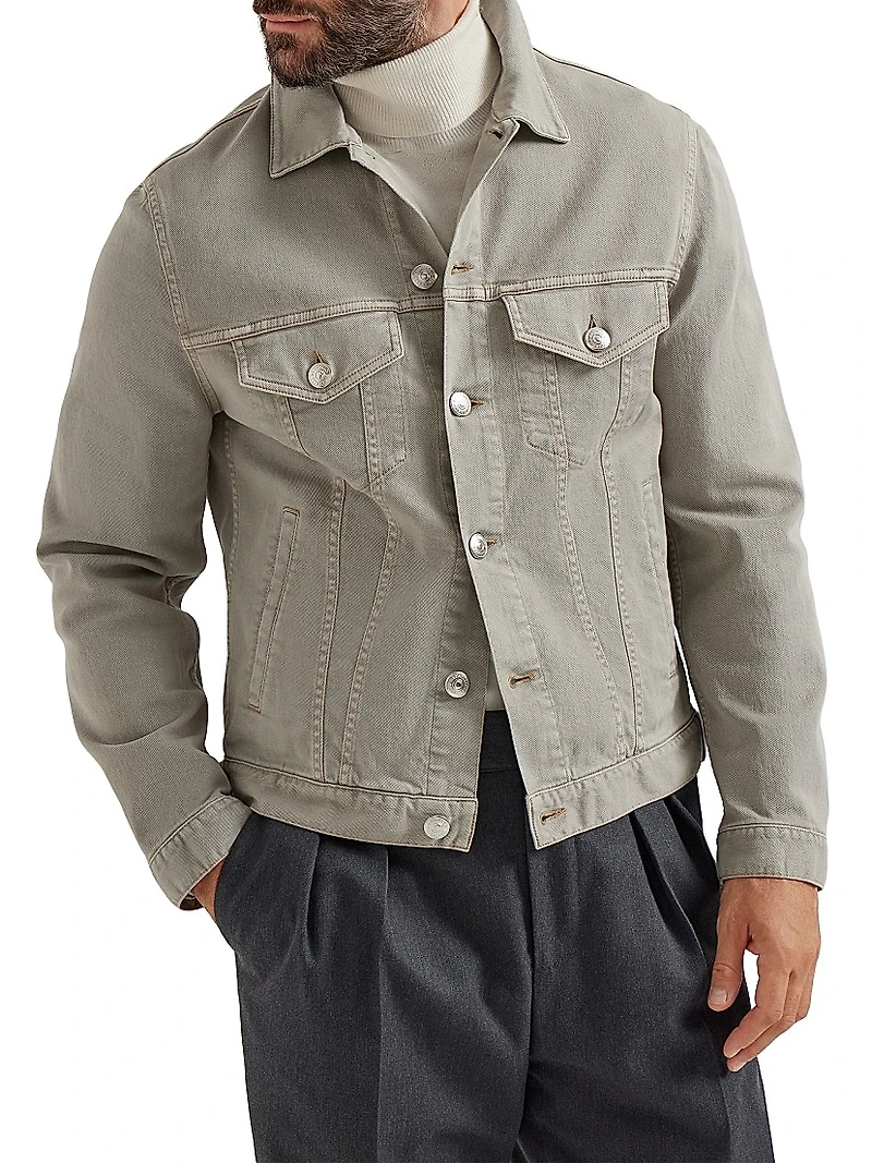 Garment Dyed Four Pocket Jacket Comfort Cotton Lightweight Denim