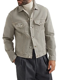 Garment Dyed Four Pocket Jacket Comfort Cotton Lightweight Denim
