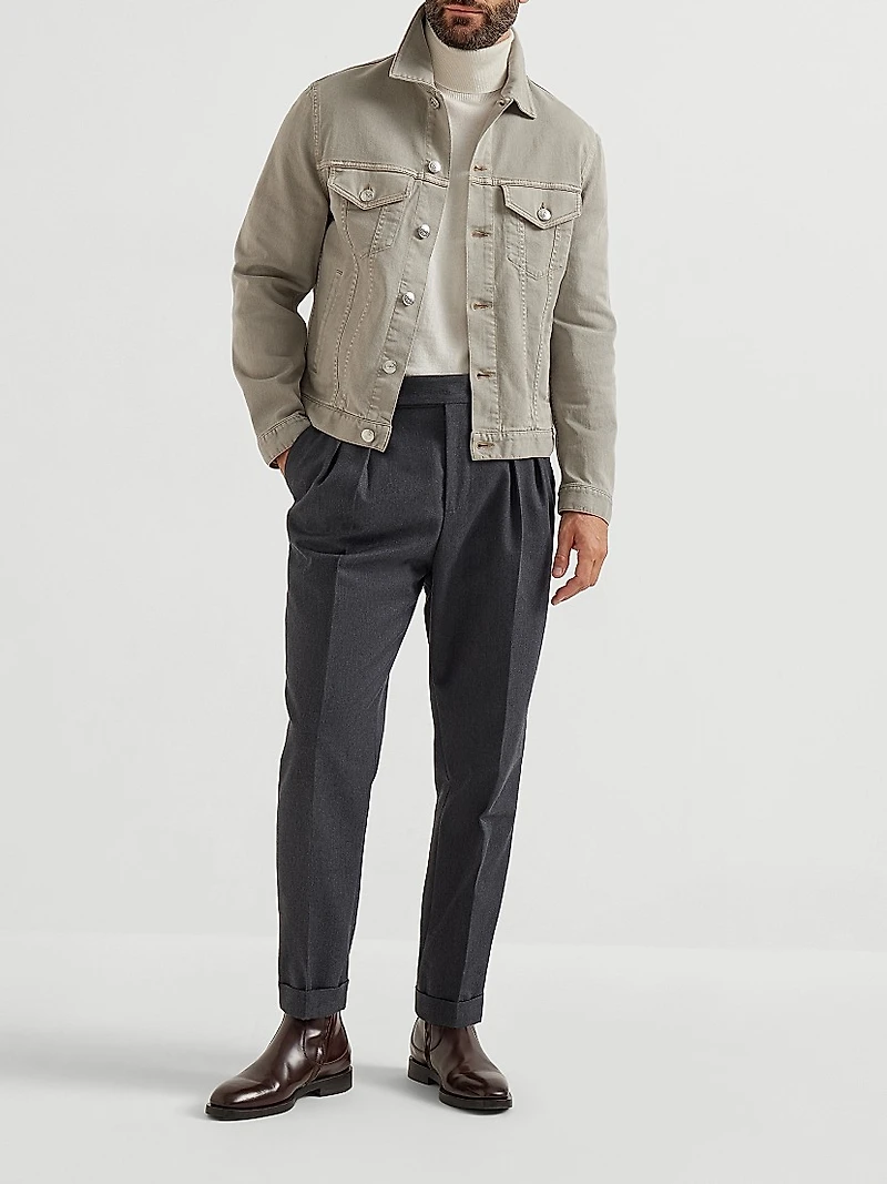 Garment Dyed Four Pocket Jacket Comfort Cotton Lightweight Denim