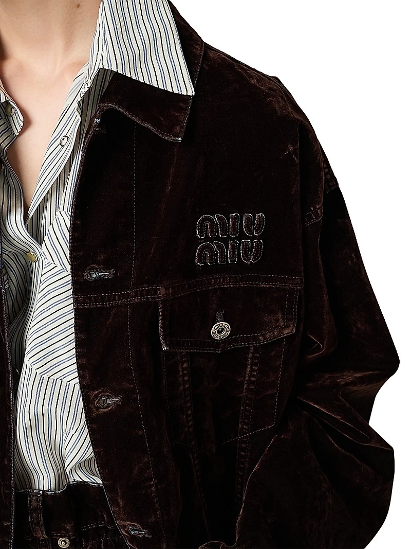 Flocked Chambray Jacket