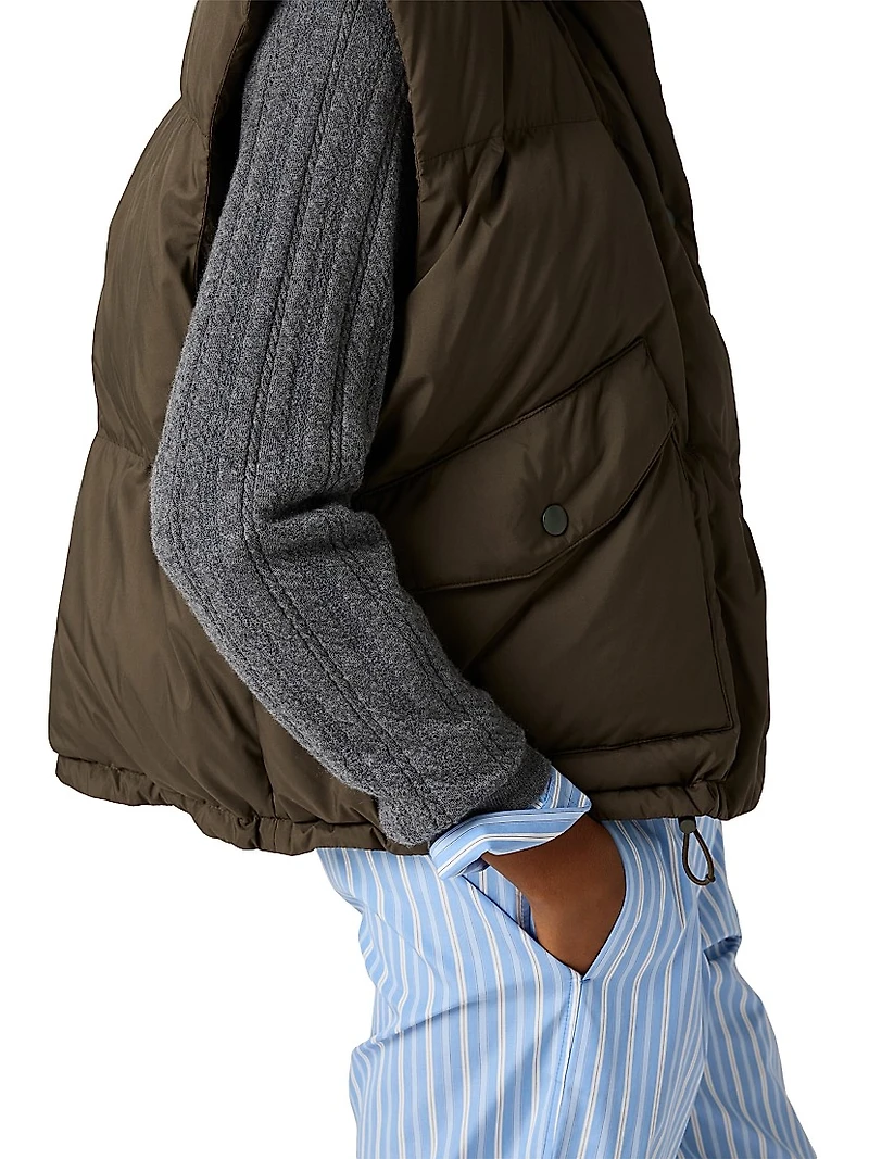 Technical Pongé Down Vest