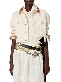 Denim and Leather Blouson Jacket