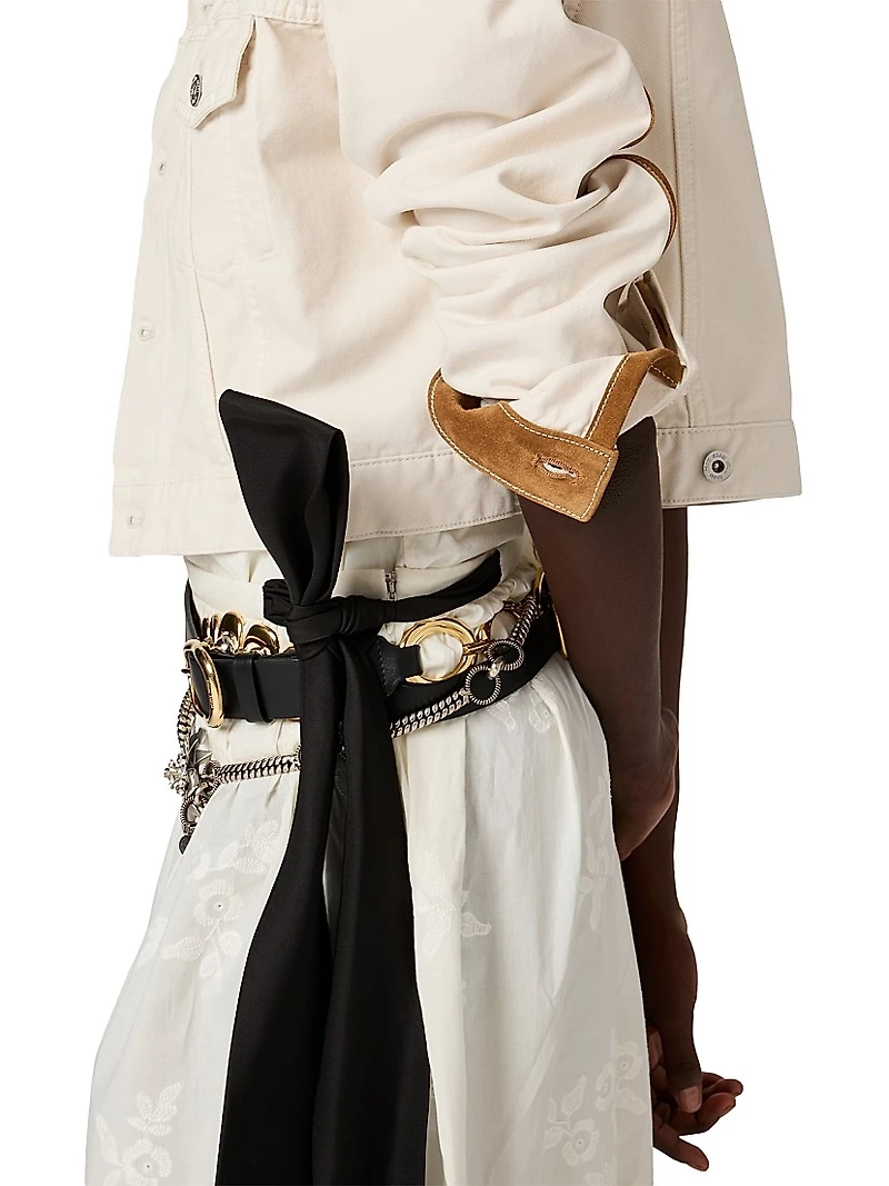 Denim and Leather Blouson Jacket