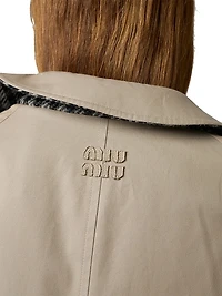 Reversible Twill and Check Trench Coat